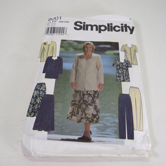 Simplicity 8001 clothing pattern shirt, pants, skirt 18w-24w UNCUT - Picture 1 of 7